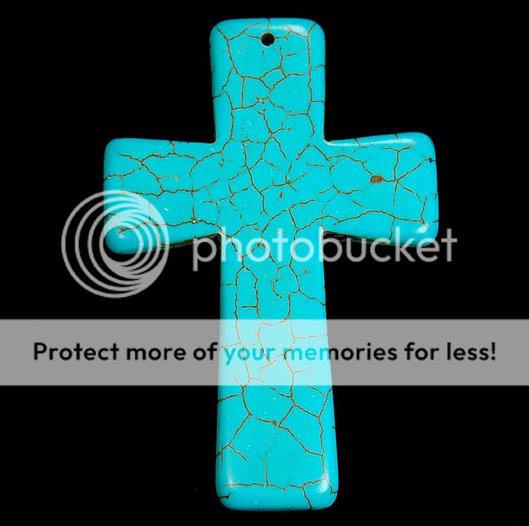 40x58mm blue turquoise cross pendant